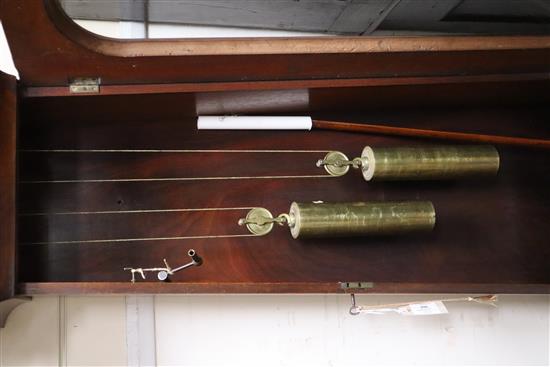 A mid 19th century Scottish eight day mahogany longcase clock H.215cm